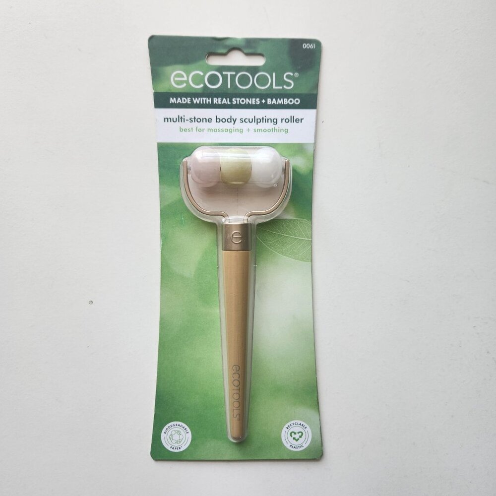 EcoTools Multi Stone Massage Roller Depuff & Sculpt Face & Body Tool Quartz Jade